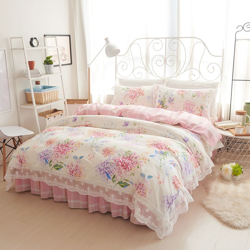 American Rustic Bedding Sets Lace Print Duvet Cover Flower American Rustic Bedding Sets Lace Print Duvet Cover Flower Wrinkle Bedspread Bed Sheet For Clothes 100 Cotton Toddler