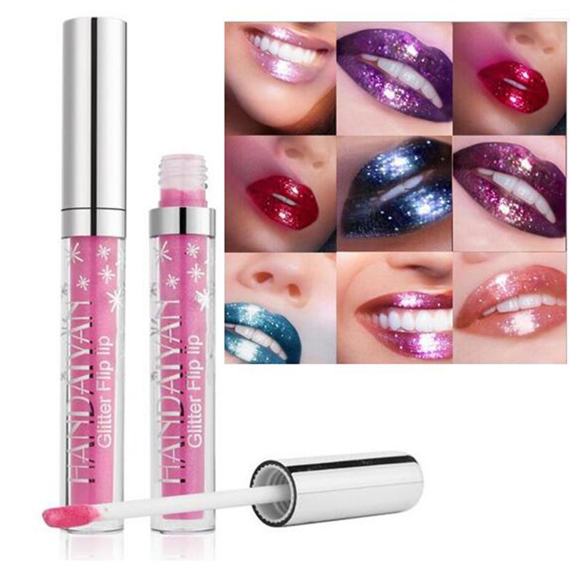 HANDAIYAN Lip Gloss Diamond Shine Metallic Lipstick Long Lasting Liquid Glitte Lip Gloss