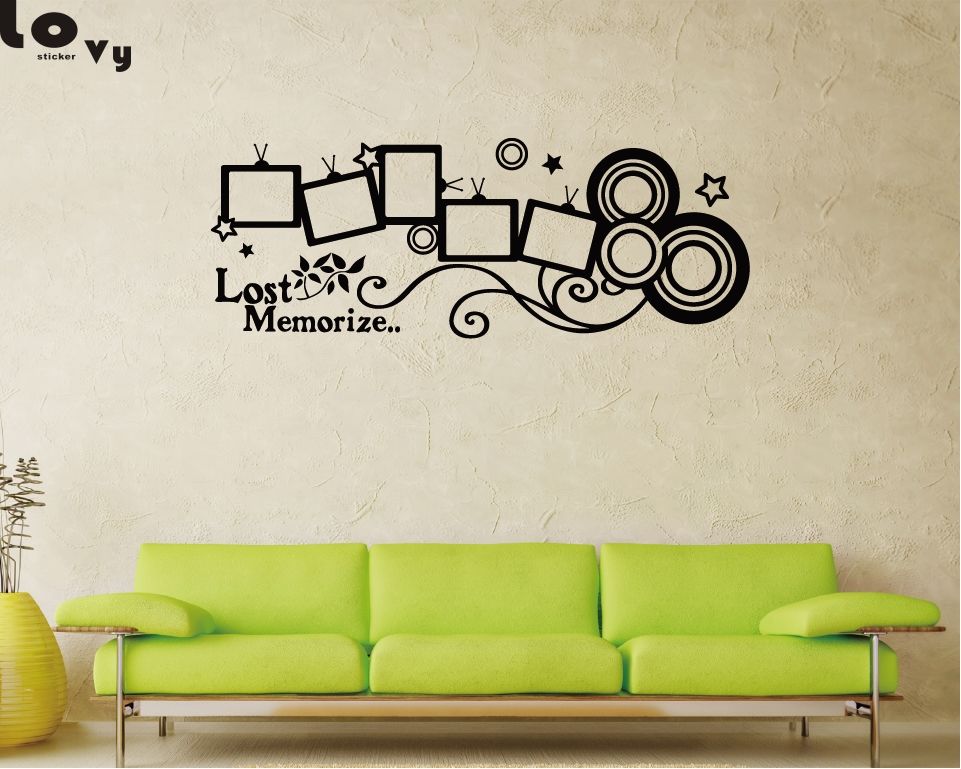 diy family photo frame vinyl wall sticker home decor living room