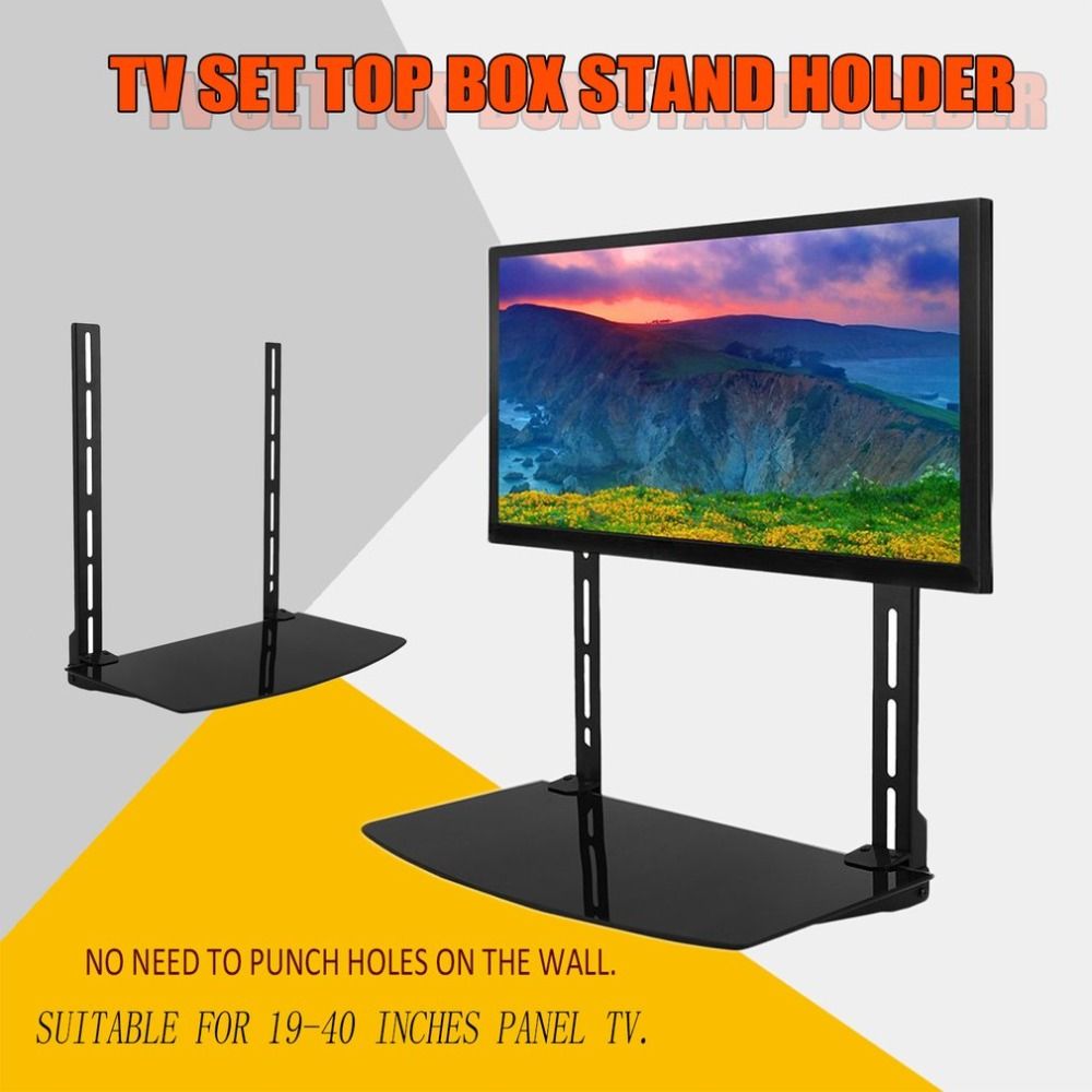 Tv Stand Holder Free Punching Panel Wall Mount Bracket For 19 40 Inches Cable Digital Flat Dvd Set Top Box