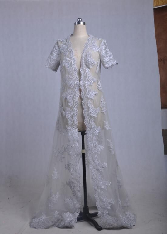 wedding dress with lace coat