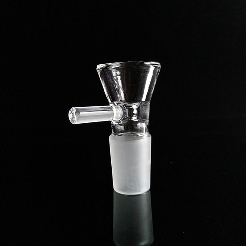 2021 5mm Thick Glass Bong Slides With Handle Bowl Funnel Male Glass