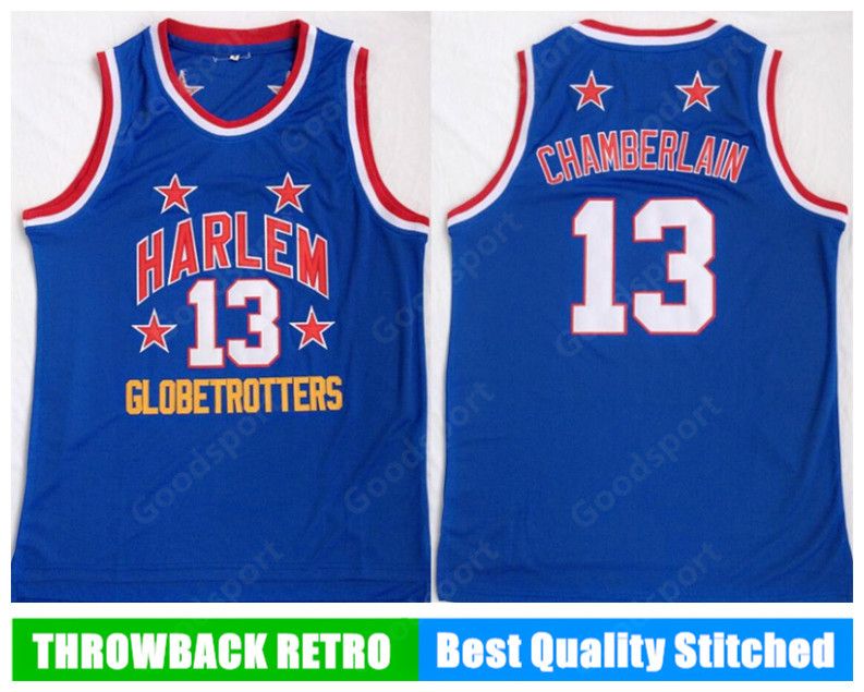 2019 2018 Harlem Globetrotters Stitched 13 Wilt Chamberlain Embroidery