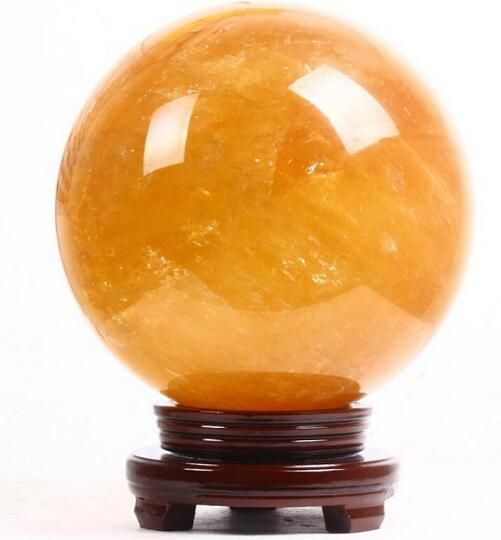 2021 Pure Natural Light Yellow Crystal Ball Balls Turn Dribble Lucky