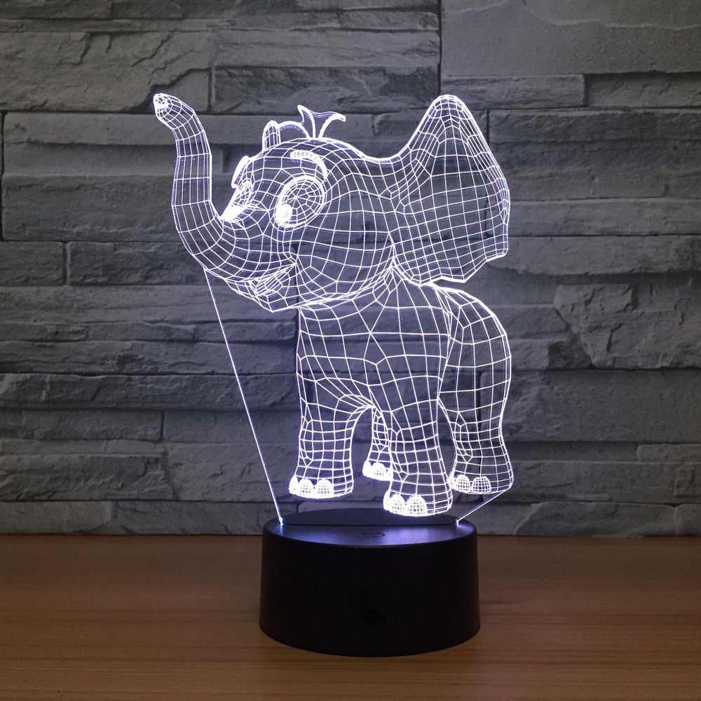 Acheter elephant 3d optique illusion lampe night light dc 5 v usb alimenté aa batterie en gros dropshipping shippin gratuit de 13 07 du wiserepeater