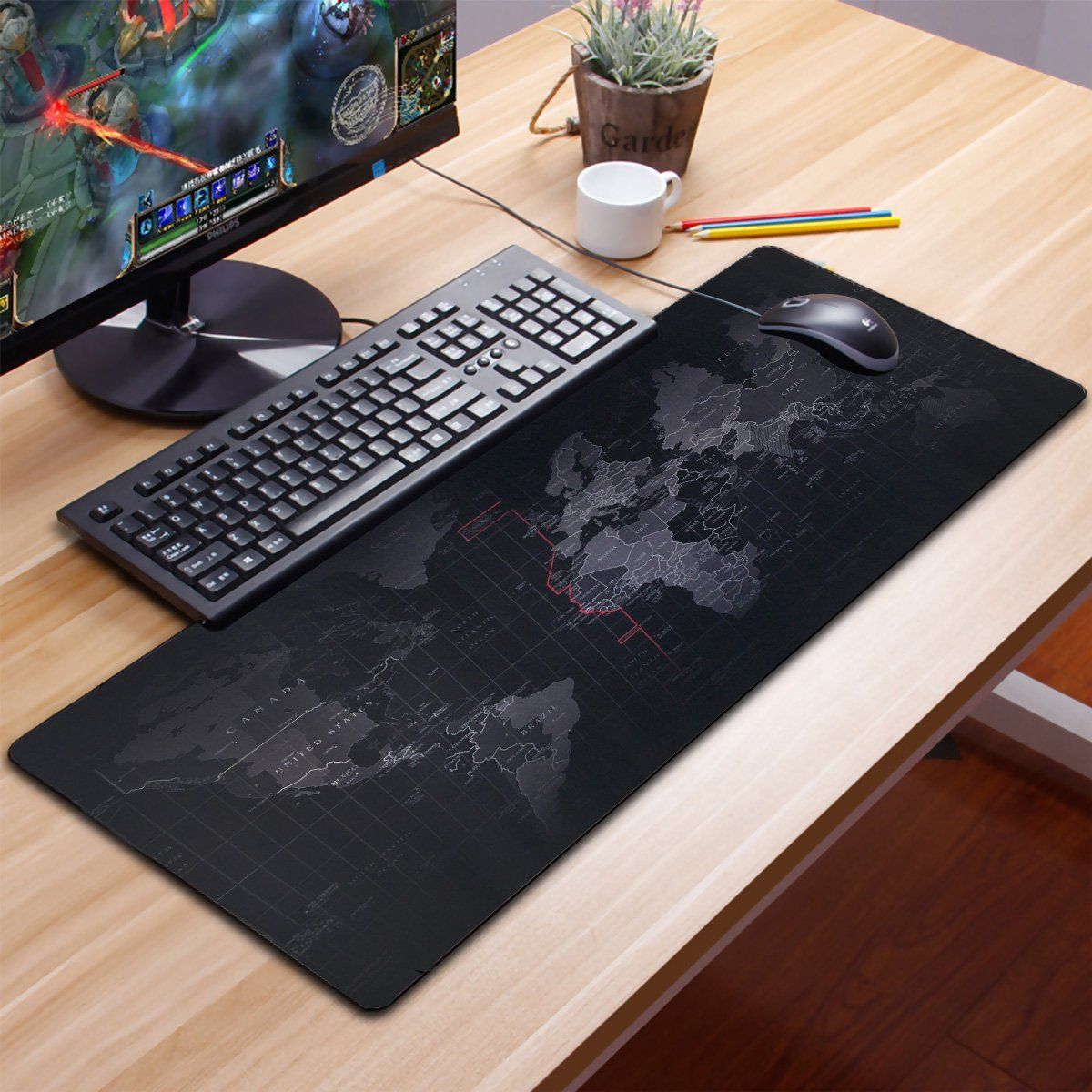 High Quality Extra Large Mouse Pads Old World Map Gaming Mousepad High Quality Extra Large Mouse Pads Old World Map Gaming Mousepad Anti Slip Natural Rubber Mat With Locking Edge Wrist Pad For Desk