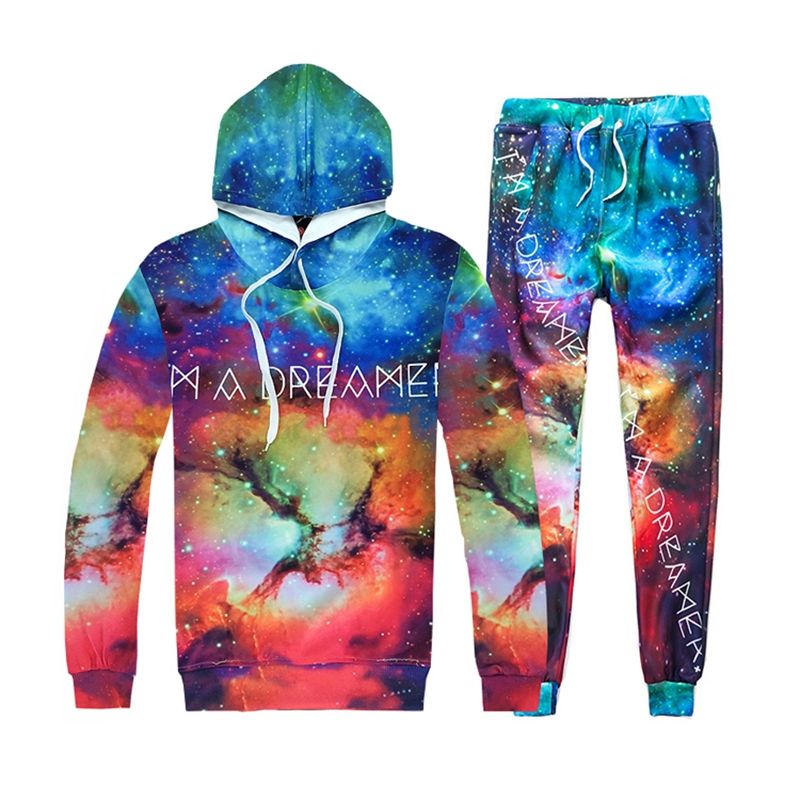 3d hoodies mens womens letters print galaxy space sweatshirts