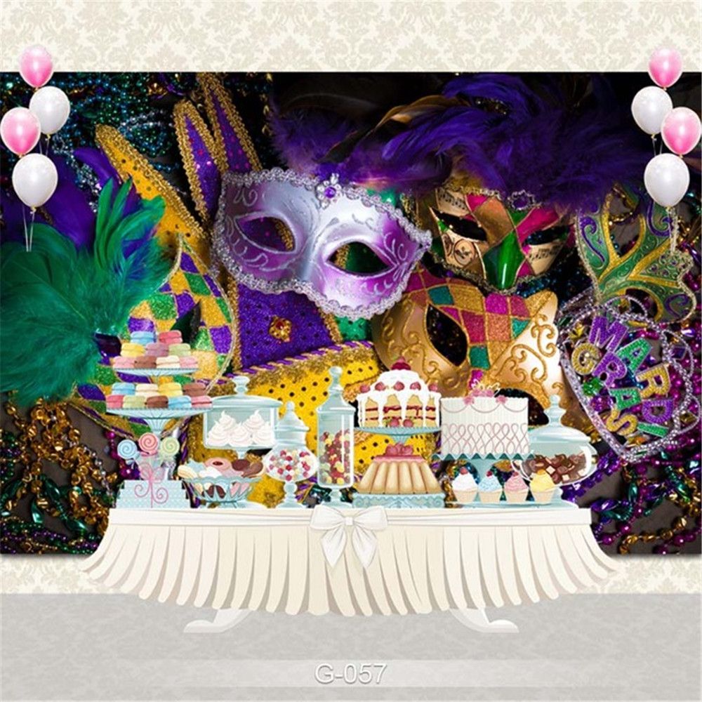 2018 Masquerade Carnival Photo Booth Backdrop Vinyl Fabric Printed