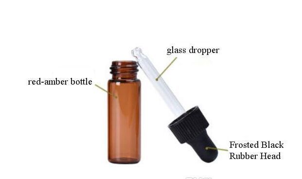 New Arriveal 4ml Red-Amber Glass Dropper Bottle Top Quality Essential Oil Bottle Display Vials Small Serum Perfume Sample Test Bottle