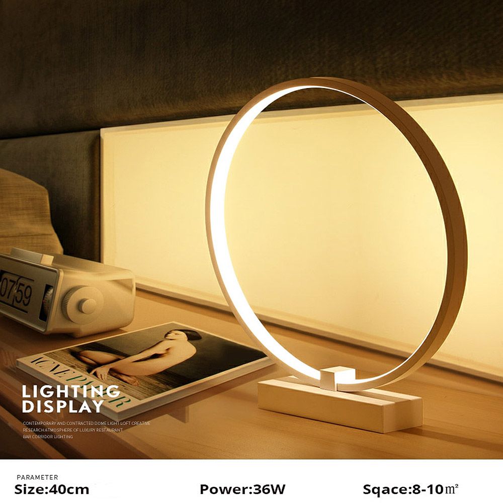 New Modern Circle Led Table Lamp Acrylic Desk For Bedroom Beside Home Lighting Fixture Luminaria De Mesa Deco Maison
