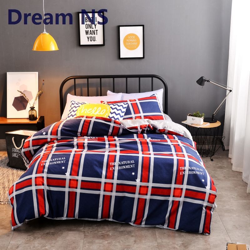 Ahsnme Red Plaid Duvet Cover Cross Bedsheet Bedclothes Soft Fiber Ahsnme Red Plaid Duvet Cover Cross Bedsheet Bedclothes Soft Fiber Modern Bedding Set Special Gift Bedroom Textile King Queen Size Comforter Twin