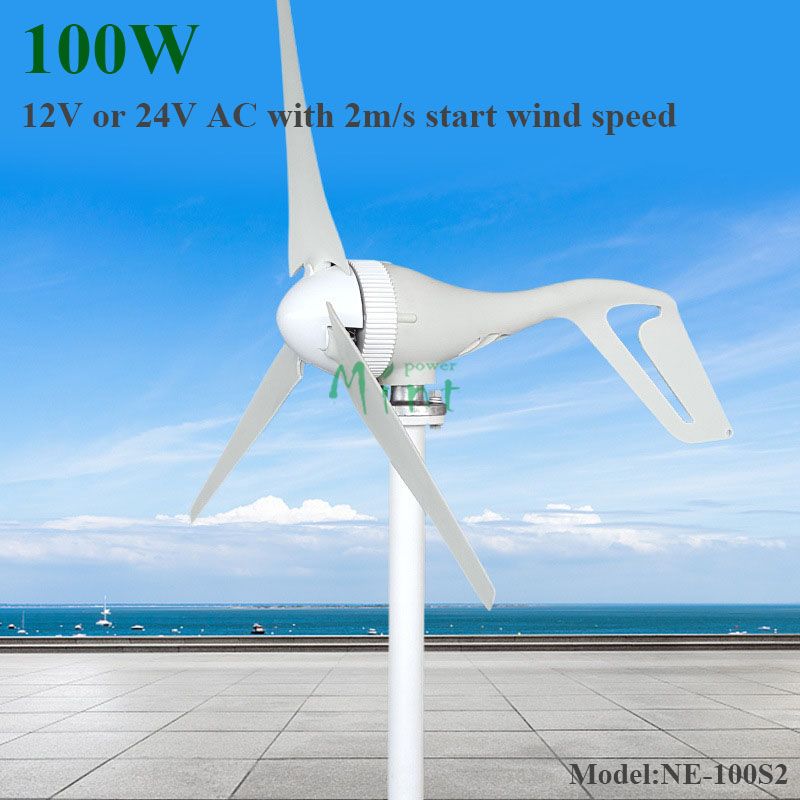 100W Mini Wind Turbine/Generator 3/5 Blades Small Wind Mill Low Start