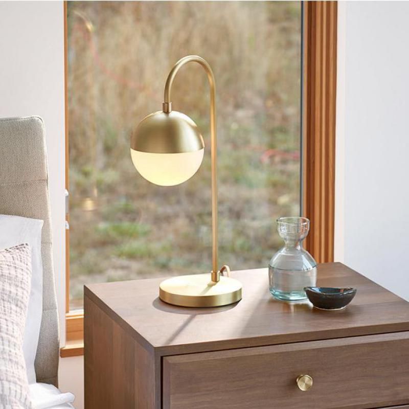 Living Room 1 Pcs Gold Table Desk Lights Bedroom Salon Pure Copper Art Decoration Lamp French Restaurant Led Standing