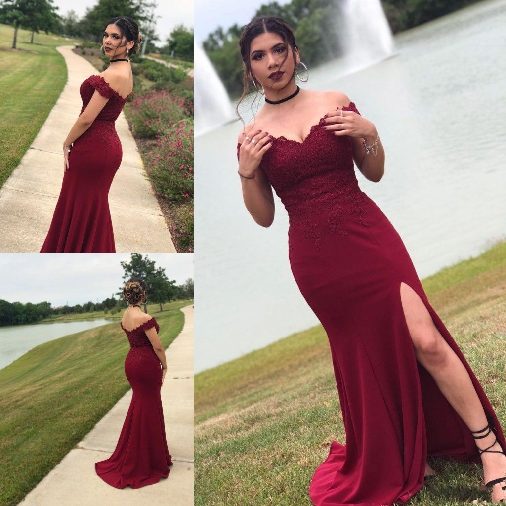 Burgundy Mermaid Prom Dress change comin