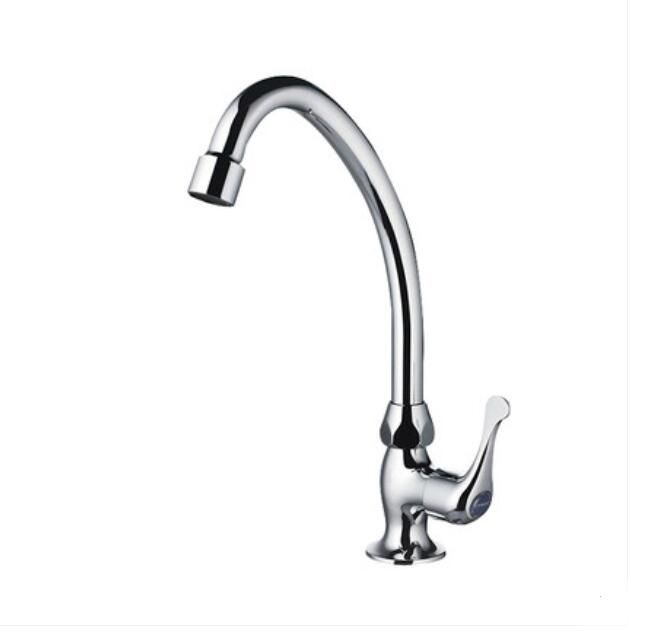 All Copper Kitchen Single Cold Fast Open Vertical Basin Faucet Sink Lu4137