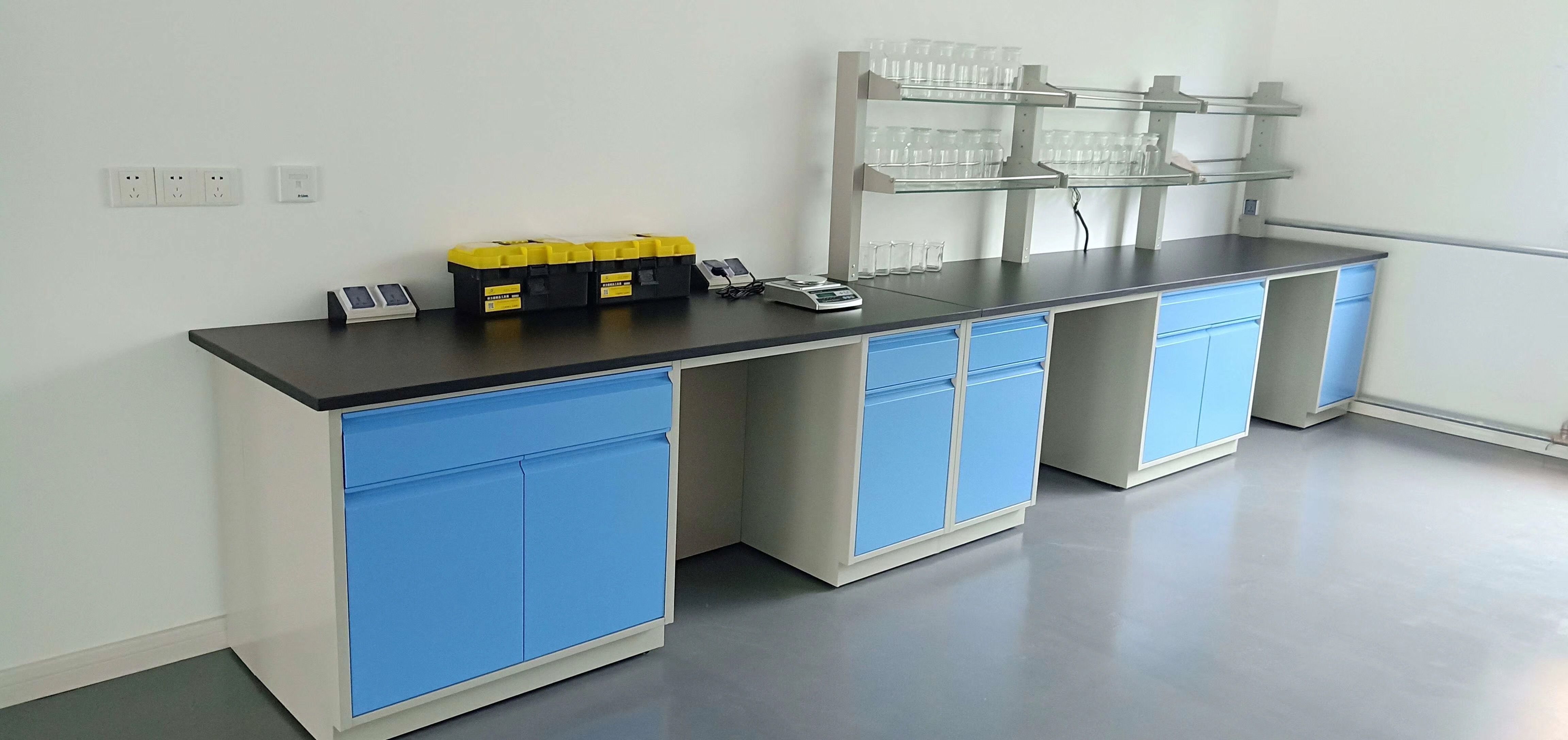 2019 Direct Factory Price 7200mm Long Steel Lab Table Side Lab Bench