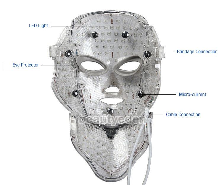 Korean LED Photodynamic Facial Mask PDT LED Face And Neck Mask With