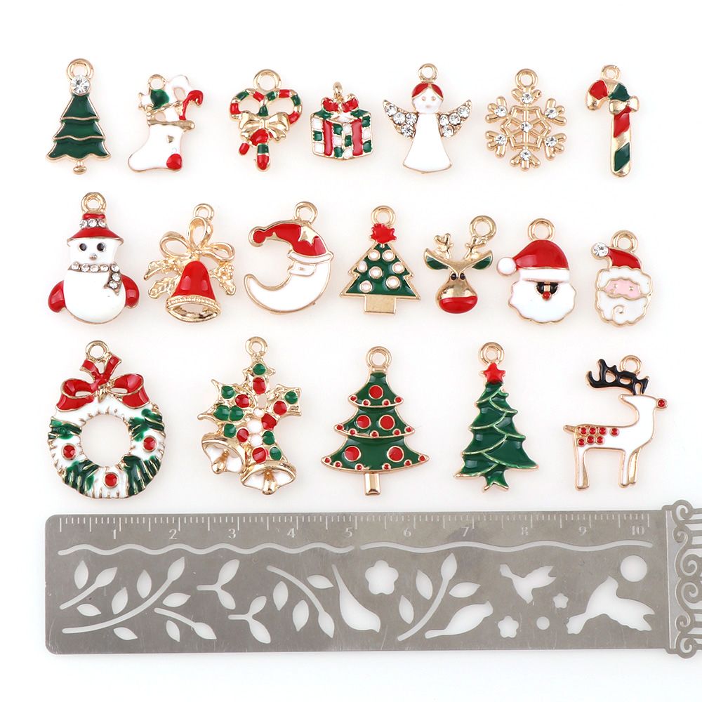 Modern 19pcs/set Metal Alloy Mixed Christmas Charms Jewellery Pendants Decor DIY