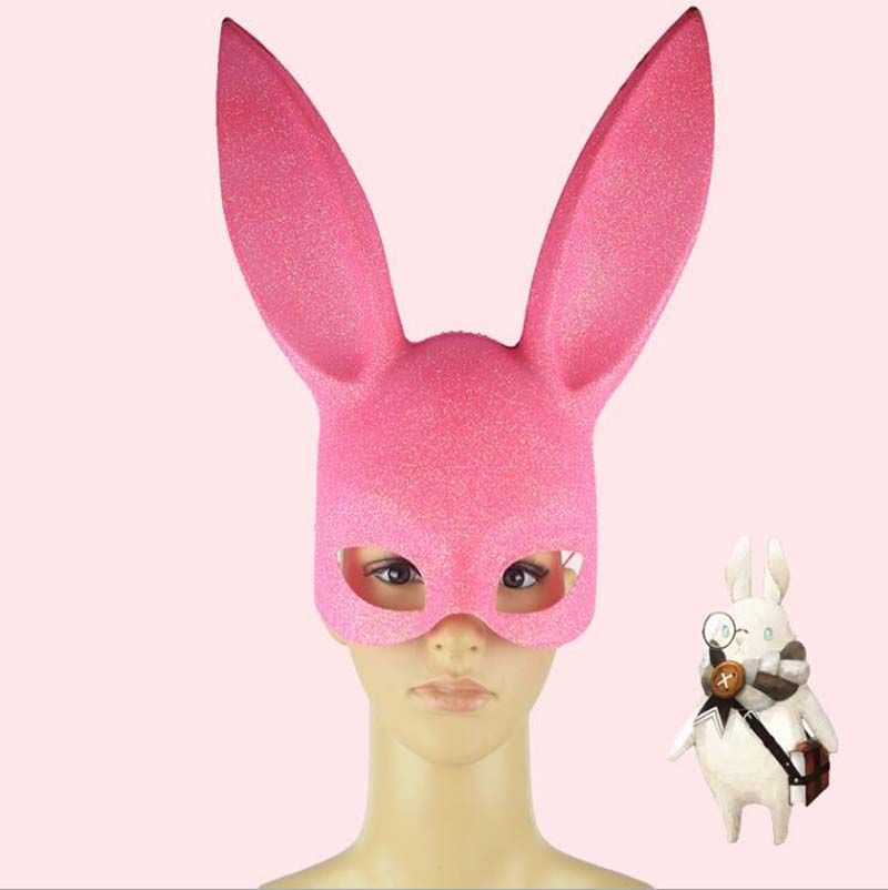 cute rabbit ears mask easter bunny mask half face party mask photo