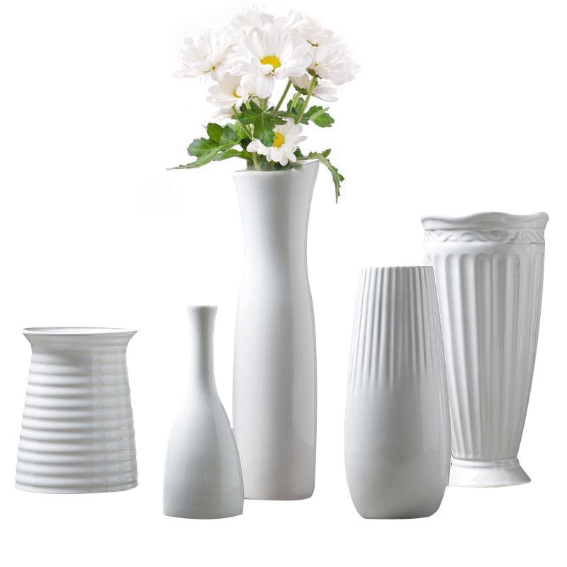 classic white ceramic vase