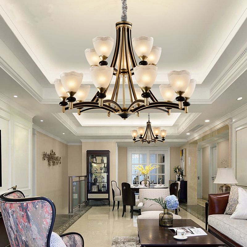 American Compound Building Large Chandelier Villa Living Room American Compound Building Large Chandelier Villa Living Room Pendant Lamp Dining Iron Retro European Black Light