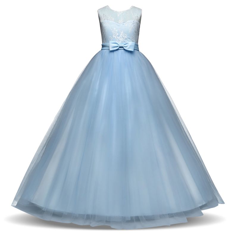 2021 Teen Girls Wedding Lace Long Gown Girl Dress Elegant Princess