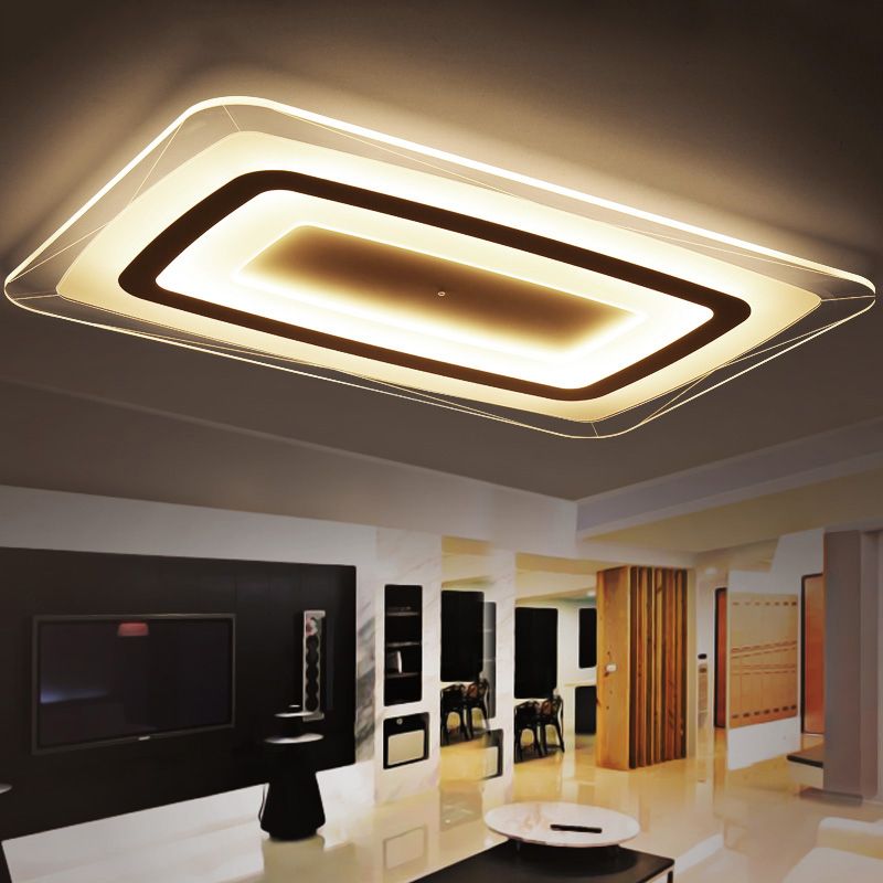 Super Thin Square Rectangle Ceiling Chandelier Lights Indoor Super Thin Square Rectangle Ceiling Chandelier Lights Indoor Lighting Led Luminaria Abajur Modern Lamp 5 Light Chandeliers