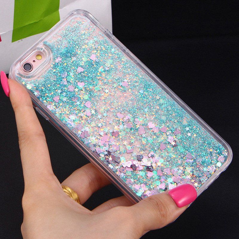 FashionTransparent Phone Cases Fun Glitter Star Heart Quicksand Liquid