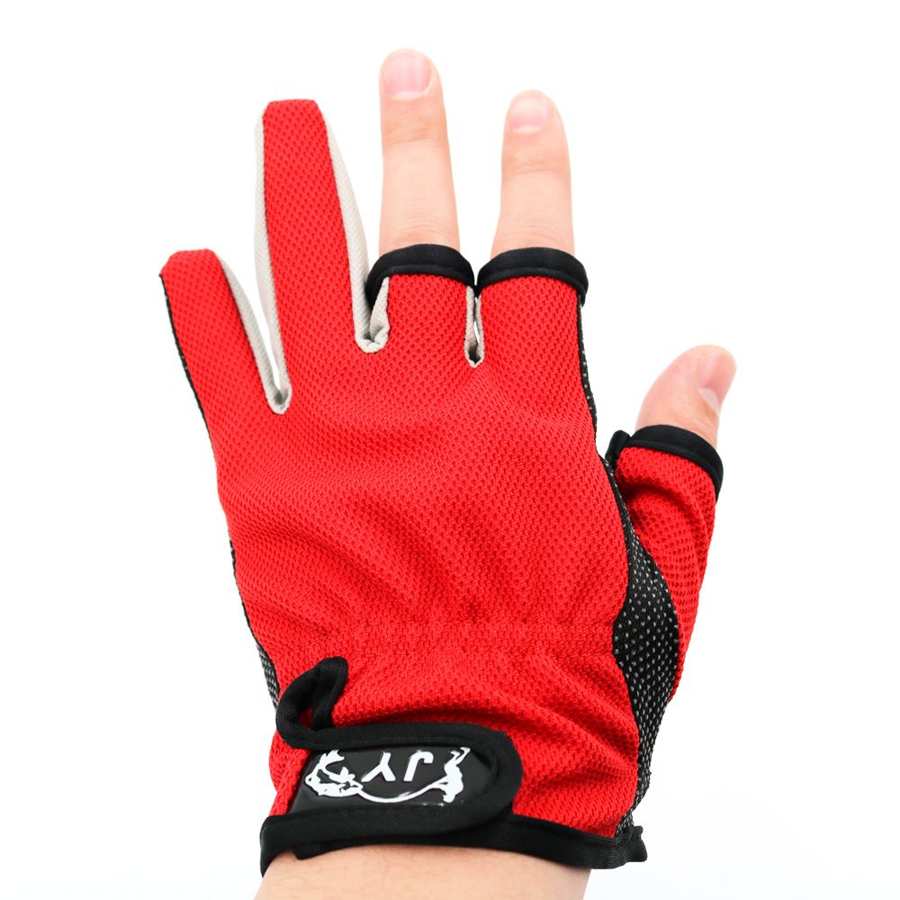 2019 Sport Leather Fishing Gloves 3 Half Finger Breathable Anti Slip