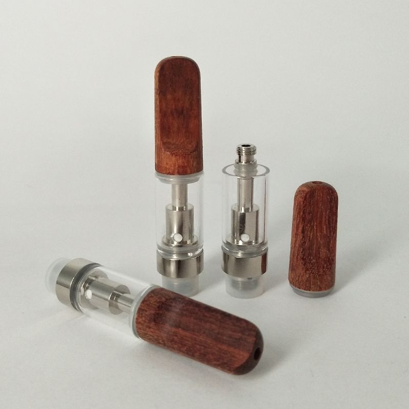 Wood Tips Vape Cartridge Ceramic Mouthpiece Ceramic Oil Cartridge .5ml