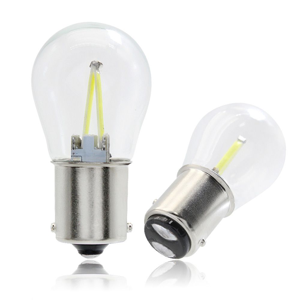 1156 BA15S 1157 BAY15D Strobe Flash COB LED Filament Car Light Bulb 12V Glass Flashing Brake Reverse Turning DRL Signal Lamp Energy Saving Light Bulbs Light ...