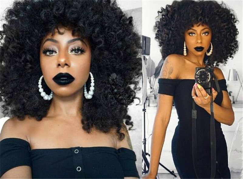 Thick And Soft Human Hair Kinky Curly Glueless Malaysian Full Lace