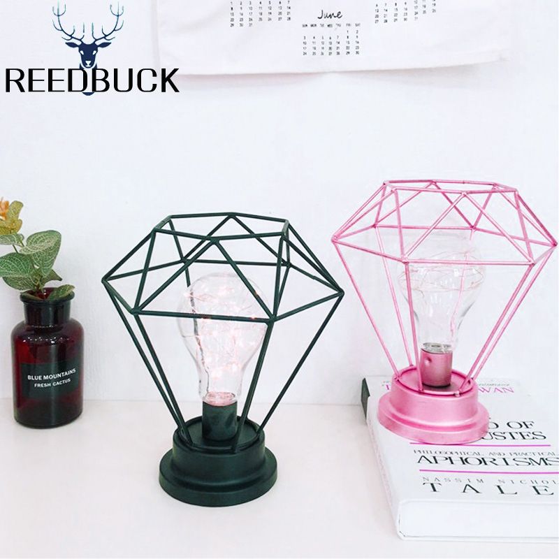 Romantique Lampe Led Mariage Bar Décor De Fer Cadeau Bougie Chevet Fée Magasin Bureau Diamant Vacances Rose Noir Table Nuit Ampoule Lumières kOPn0w8