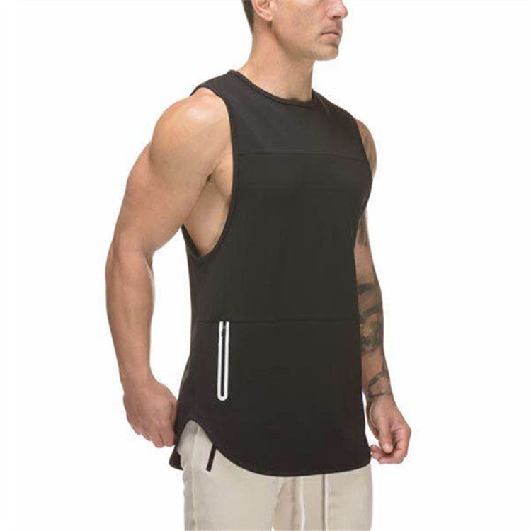 2019 Mens Extended Scoop Workout Tank Tops Gym Shirts For Men Gym