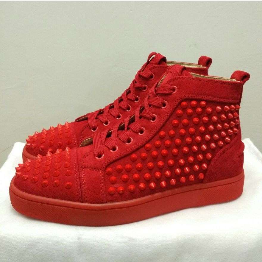 France Red Bottoms Spikes Flats Luxury Suede Designer Sneakers Men ...