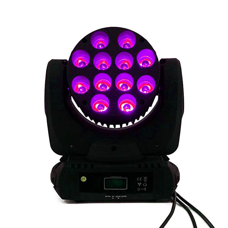 SHEHDS Lumière De Tête Mobile 12x12W RGBW 4in1 DJ Lumières DMX512, 9/16 Canaux, Soundaktivierter Strobe-Effekt Für Bühnenlichter, Fêtes De Noël, Boîtes De Nuit, Disco, KTV, Bar