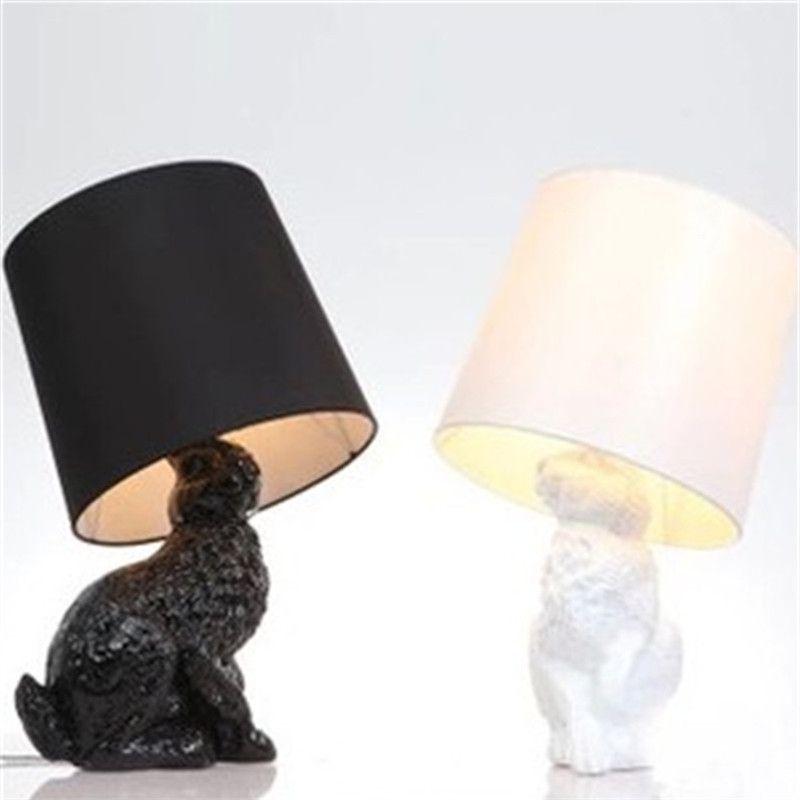 Nordic Table Lamp American Dutch Animal Lights Bedroom Bedside Resin Rabbit Indoor Lighting Fixtures