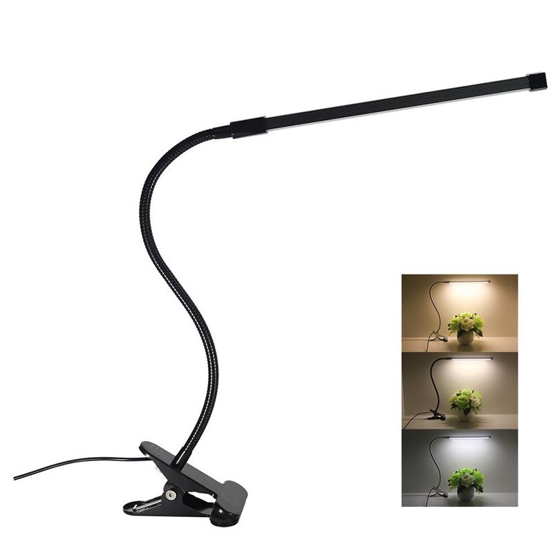 Led Desk Lamp Dimmable Eye Protection Night Reading Light Flex Clamp Clip On Usb Table