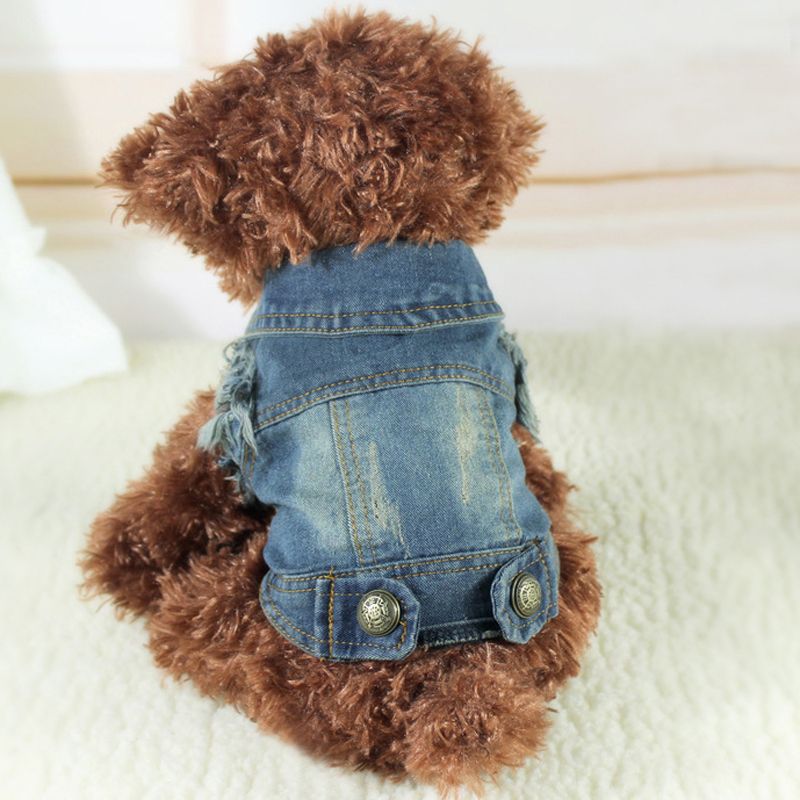 Cool Cowboy Pet Dog Cat Denim Vest Dog Clothes Summer ...