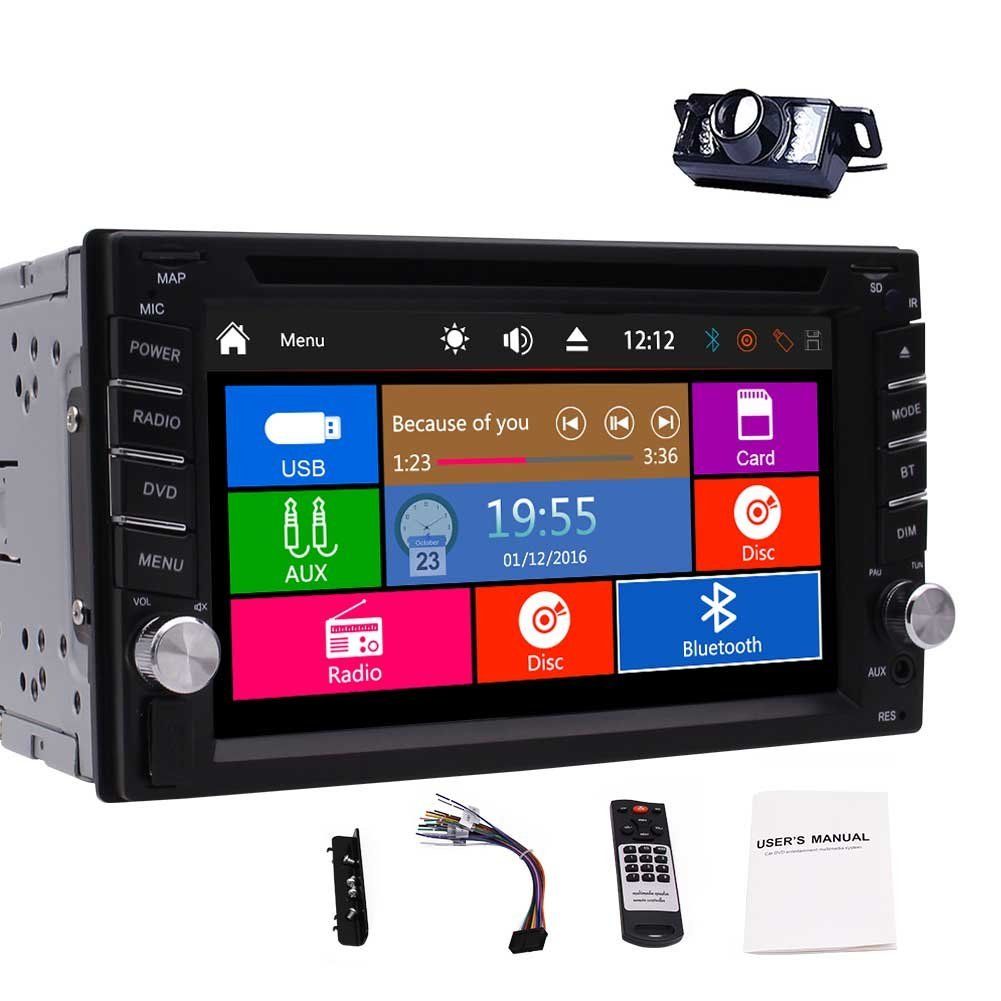 Double Din Car Autoradio 6.2'' Car DVD CD Player 5 Points Screen MP3