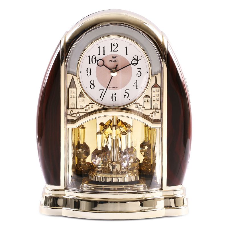 Power Brand High End Desk Clock Silent Quartz Movement Table Power Brand High End Desk Clock Silent Quartz Movement Table Crystal Masa Saati Saat Light Control Hourly Chiming Chimes