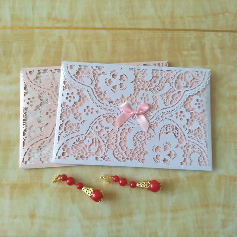 hollow flower wedding invitations color customized invitation cards free customized invitations