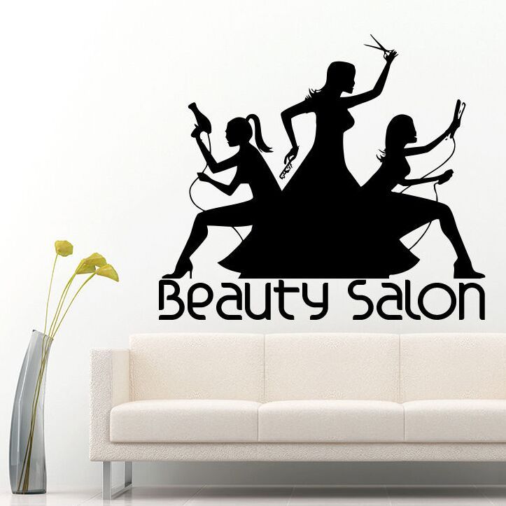 wall decals removable hair make up salon wall sticker baber shop