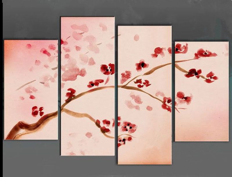 2018 handpainted abstract flower oil paintings on canvas large 4