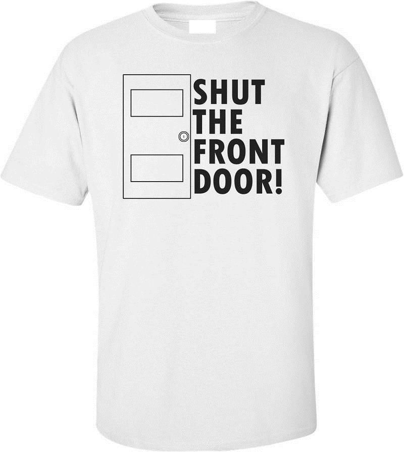 Game Shirt Short Crew Neck Shut The Front Door Zomer Mens T Shirts Game Shirt Short Crew Neck Shut The Front Door Zomer Mens T Shirts Funny Dress From Dhgatec0m7 11 0 Dhgate Com