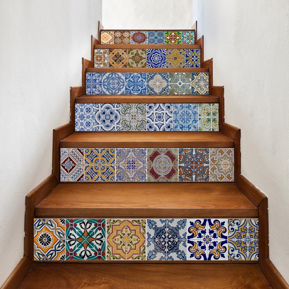 Set Creative Diy 3d Stairway Stickers Ceramic Tile Pattern For Room Set Creative Diy 3d Stairway Stickers Ceramic Tile Pattern For Room Stairs Decoration Home Decor Floor Wall Sticker Decorative Art