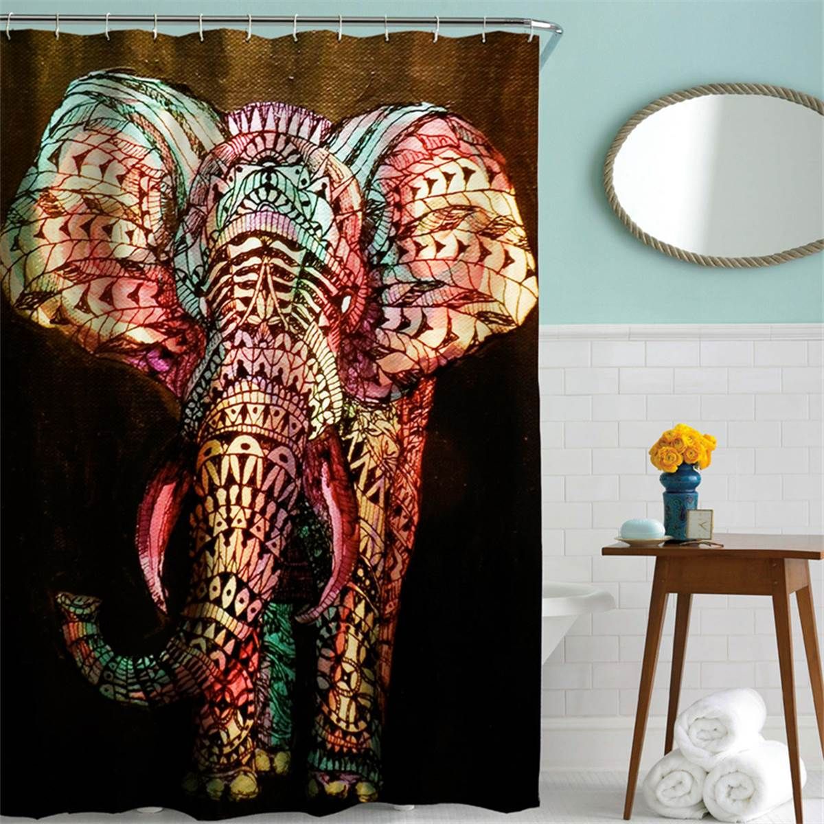 2018 180x180cm Polyester Elephant Shower Curtain Hooks Set 2018 180x180cm Polyester Elephant Shower Curtain Hooks Set Panel Sheer Cover Home Bathroom Screen Decorative Accessories From Kepi4 35 82 Dhgate