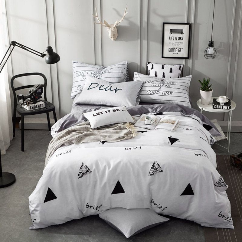 Twin Queen King Size S Kids Bed Set 100 Cotton Cartoon White Twin Queen King Size S Kids Bed Set 100 Cotton Cartoon White Grey Blue Bedding Duvet Cover Sheet Pillowcase Tropical Comforters And