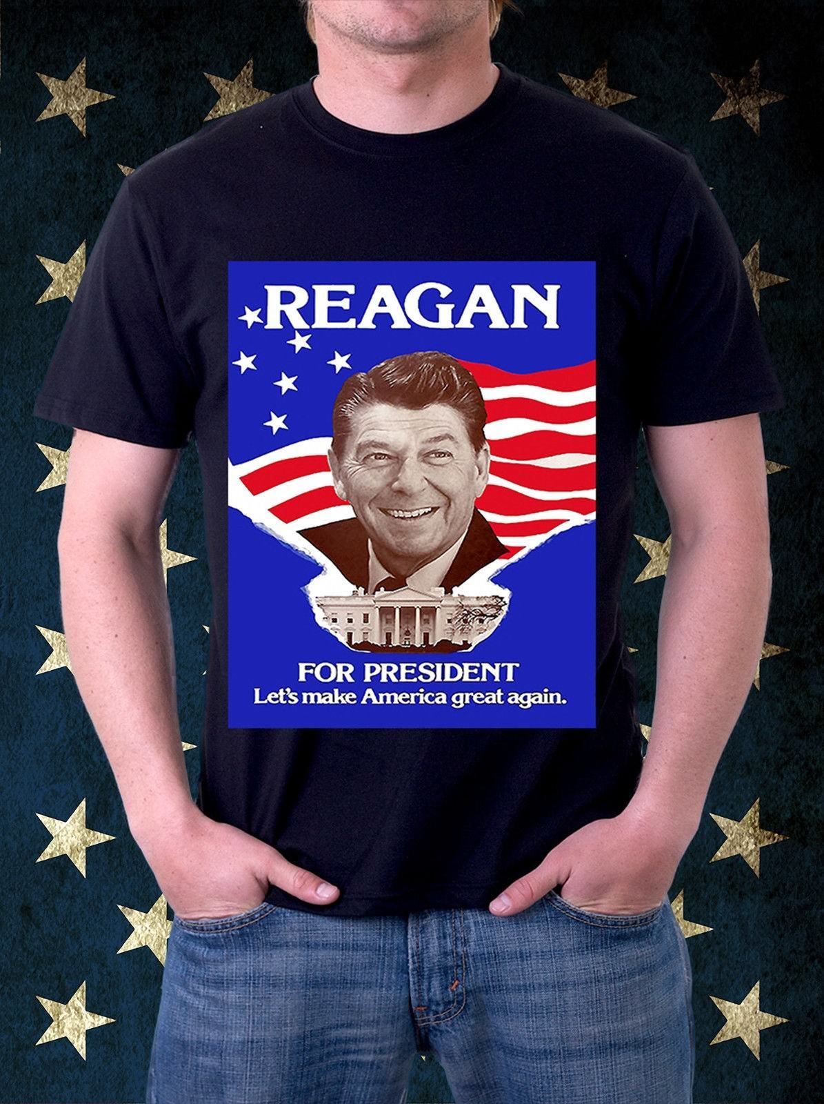 ronald reagan make america great again donald trump t shirt s m l xl