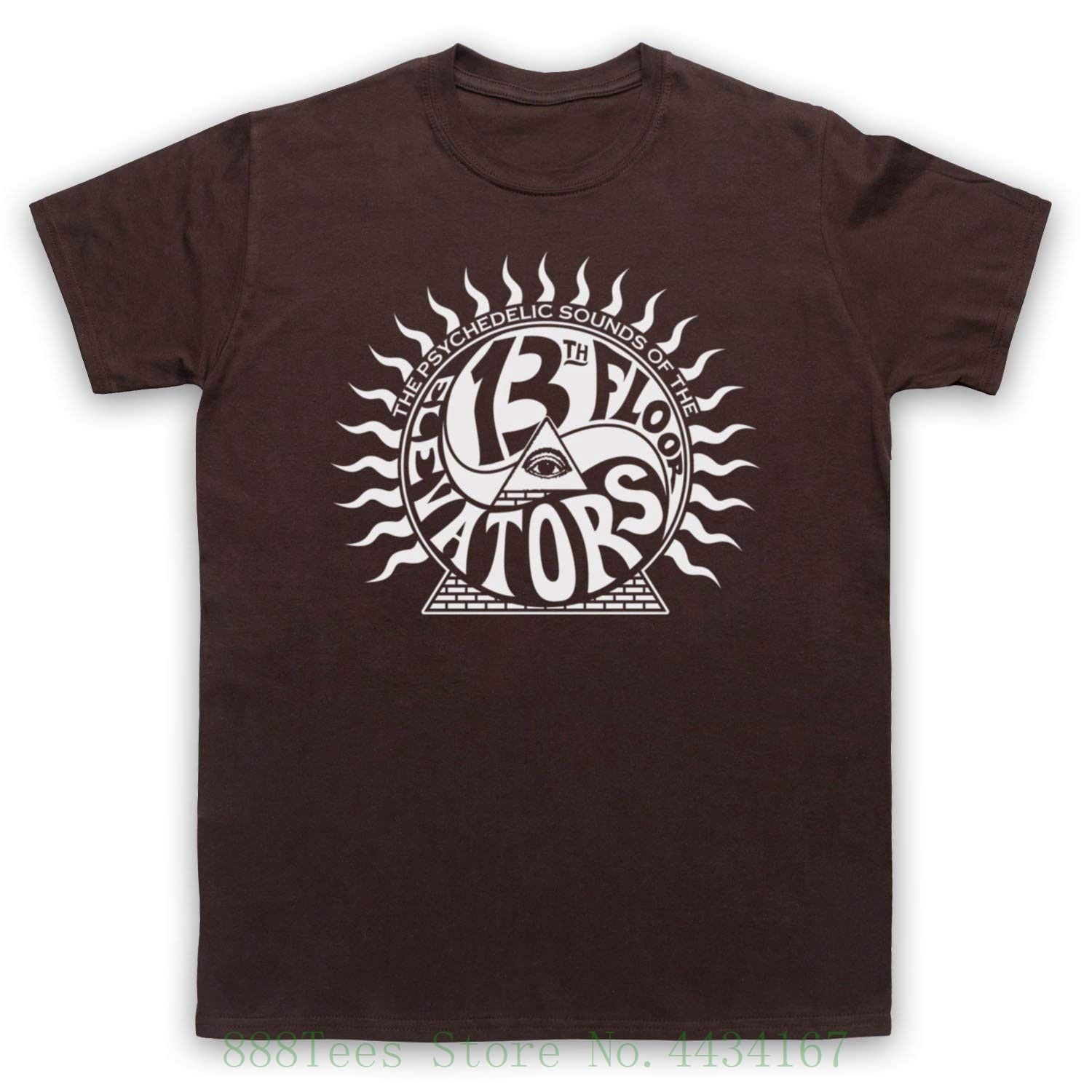 Men S Inspired By 13th Floor Elevators Wholesaleedelic Sounds Unofficial T Shirt Brown 2xl T Shirt Hot Topic Men Short Sleeve